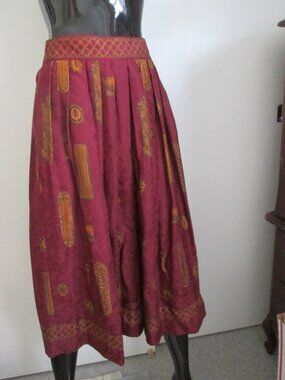 Vintage Herman Geist rayon pleated midi skirt